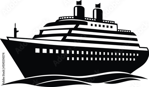 cruise ship icon, cruise ship silhouette vector illustration