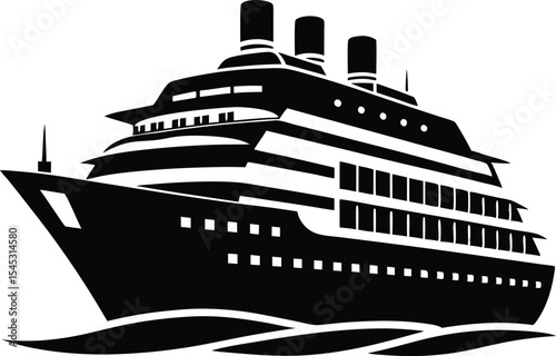 cruise ship icon, cruise ship silhouette vector illustration