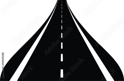 Road icon ,highway,silhouette vector illustration
