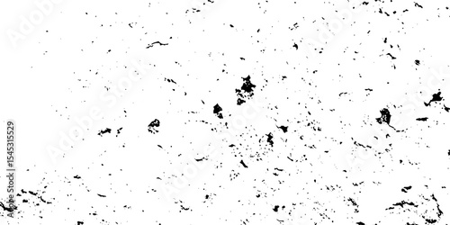 Black and white noise paper dust. Distressed Dirty rough overlay texture. Black grunge texture on transparent backdrop background. Scratches on a white background.	