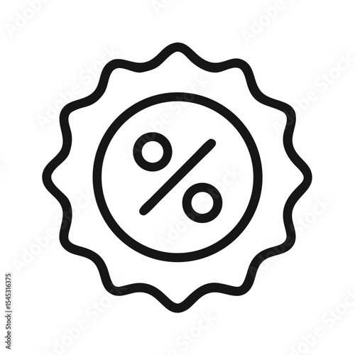 Discount label with percentage symbol in minimalistic design  