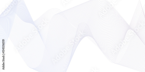 Flowing wave pattern gradient smooth curve shape isolated on transparent background. Technology , science lines flow and motion energy blend.	