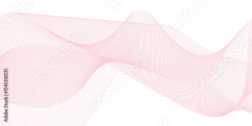 Flowing wave pattern gradient smooth curve shape isolated on transparent background. Technology , science lines flow and motion energy blend.	