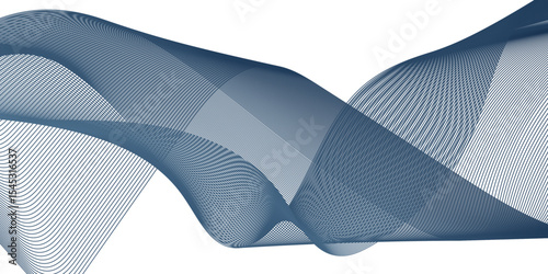Flowing wave pattern gradient smooth curve shape isolated on transparent background. Technology , science lines flow and motion energy blend.	