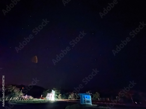 night scene with fireworks