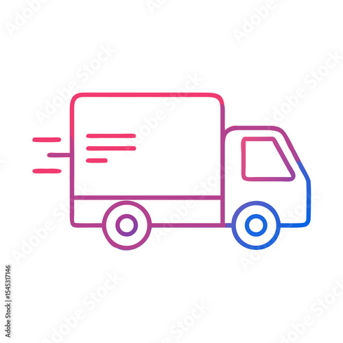 Delivery truck icon with motion lines in gradient colors  