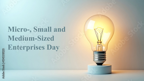 Micro, Small, and Medium Enterprises Day Banner with bulb Icon and Professional Layout