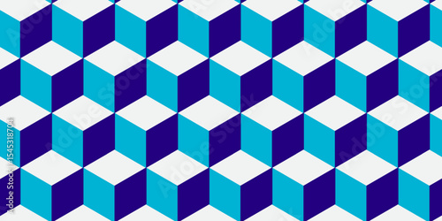 Illustration decoration colorful seamless material pattern with square cubic and cube design.	