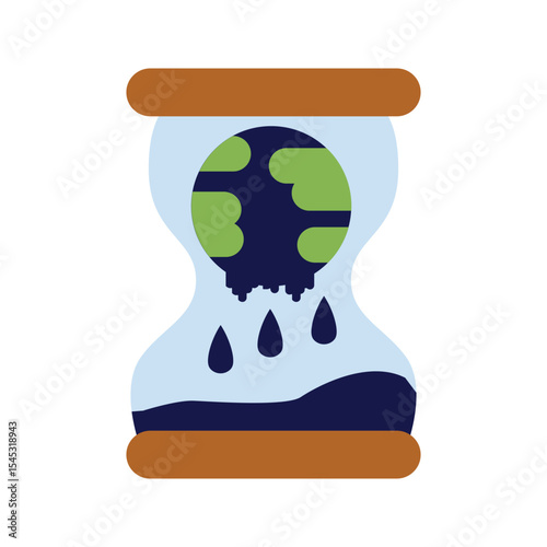 Earth and Sand Timer Illustration