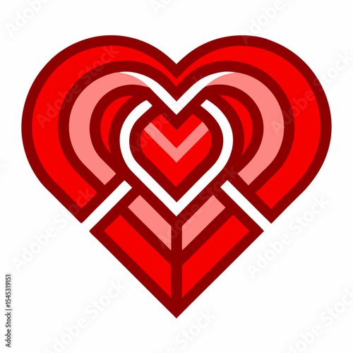 red heart with ribbon