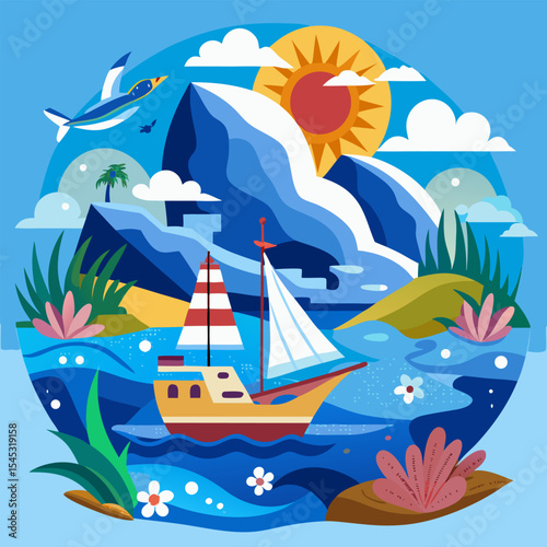 sailing ship in the sea