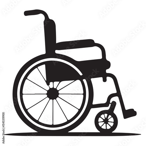 Isolated vector illustration of an antique wheelchair for medical transportation