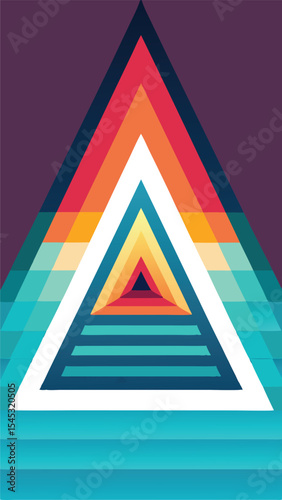 Abstract geometric triangle illustration with layered colors and transparency effect