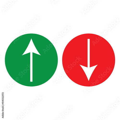 Green arrow up and red arrow down icon.