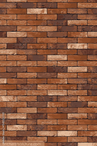 Texture of a red brick wall vector illustration
