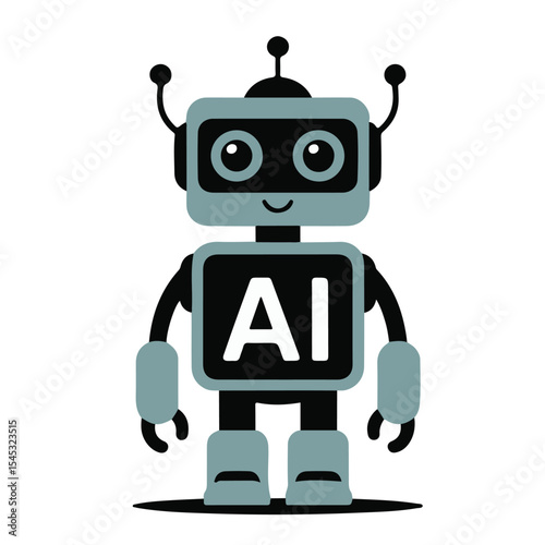 Cute baby AI vector cartoon illustration of a happy, smiling turtle character