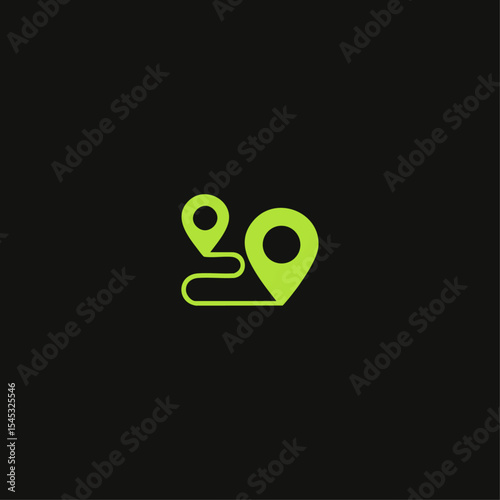 Location Route icon logo vector design