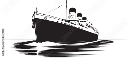 Silhouetted boats and ships sail across the water, evoking summer travel and nautical adventures under the vast sky