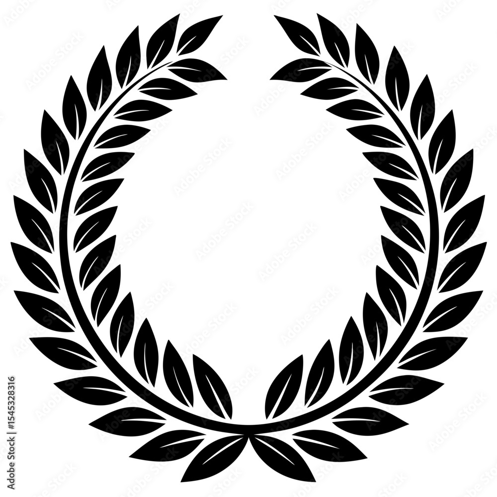 Obraz premium Laurel wreath vector graphic isolated on white background