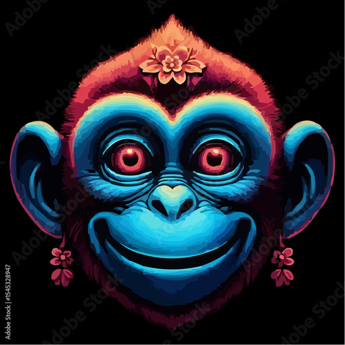 stylized version of a cool monkey 85