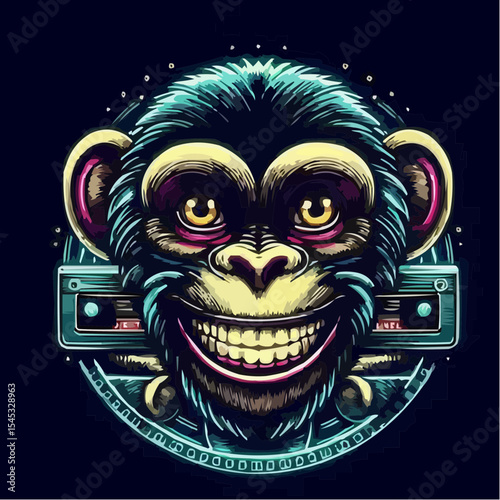 stylized version of a cool monkey 83