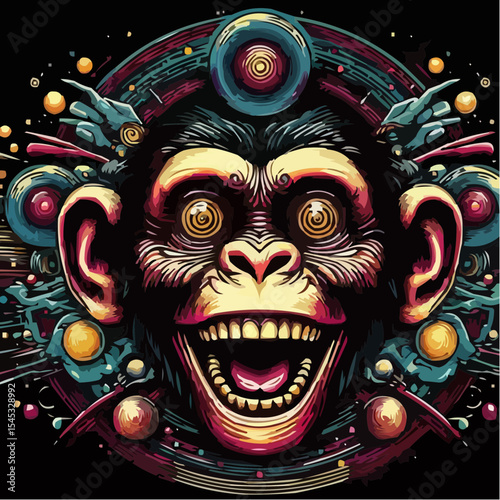 stylized version of a cool monkey 80