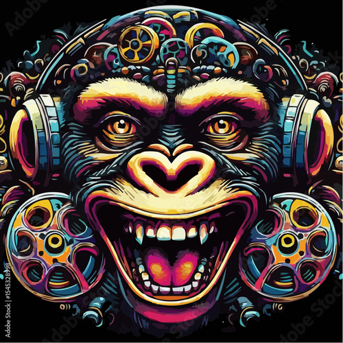 stylized version of a cool monkey 79