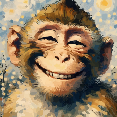 stylized version of a cool monkey 64