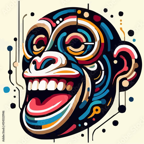 stylized version of a cool monkey 62