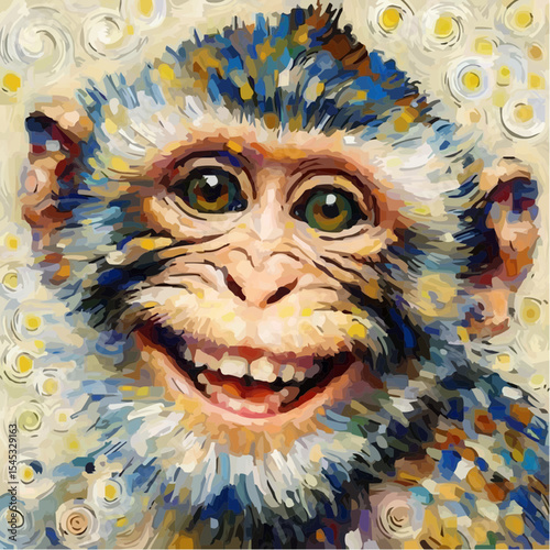 stylized version of a cool monkey 61