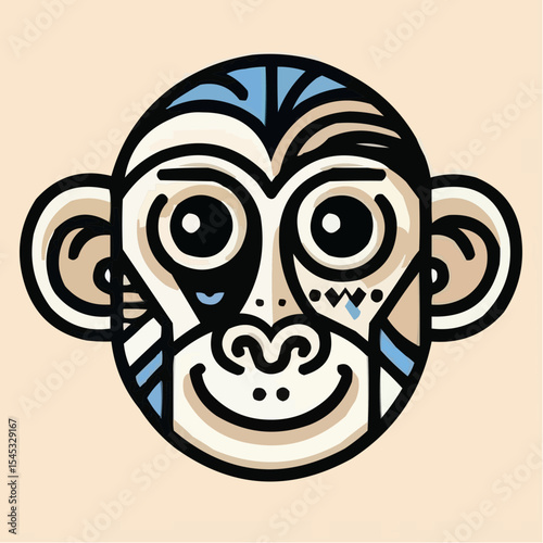 stylized version of a cool monkey 60