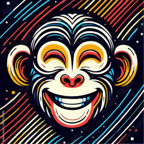 stylized version of a cool monkey 57