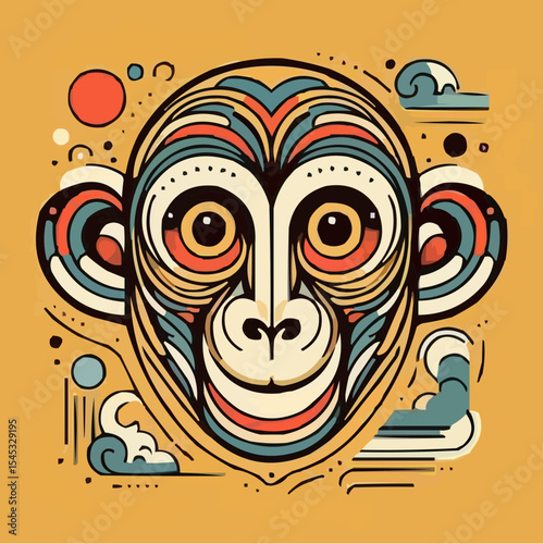 stylized version of a cool monkey 56