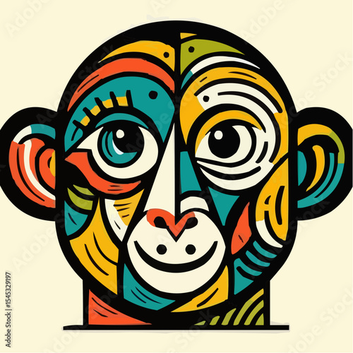 stylized version of a cool monkey 55