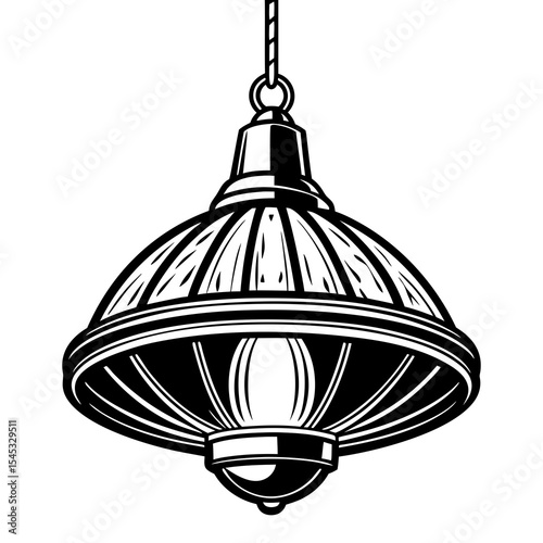 Hanging pendant lamp isolated on white background