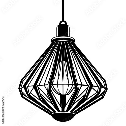 Geometric pendant lamp isolated on white background
