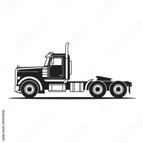 Yellow industrial heavy equipment dump truck vector illustration