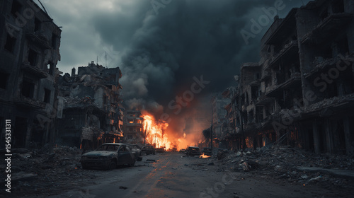 Aftermath of War A Desolate Cityscape of Destruction and Devastation