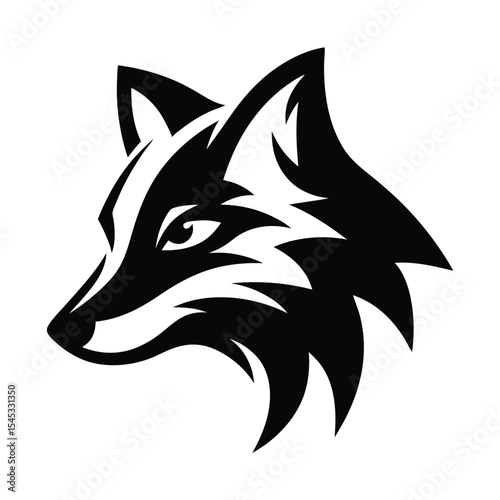 Fox Emblem: A sleek, monochrome emblem showcases a fox's head, embodying stealth and intelligence in a simple yet powerful graphic design.
