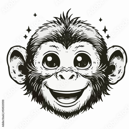 stylized version of a cool monkey 23