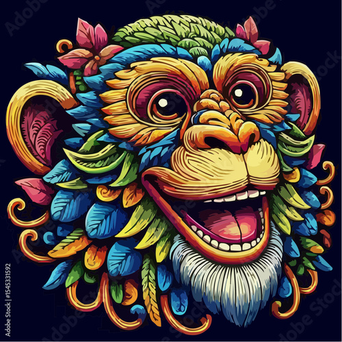 stylized version of a cool monkey 14