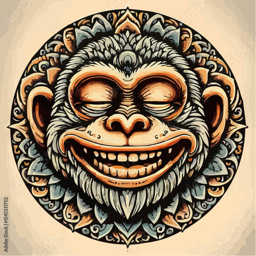 stylized version of a cool monkey 3