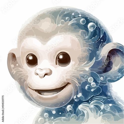 alternative digital art of a funny monkey 96
