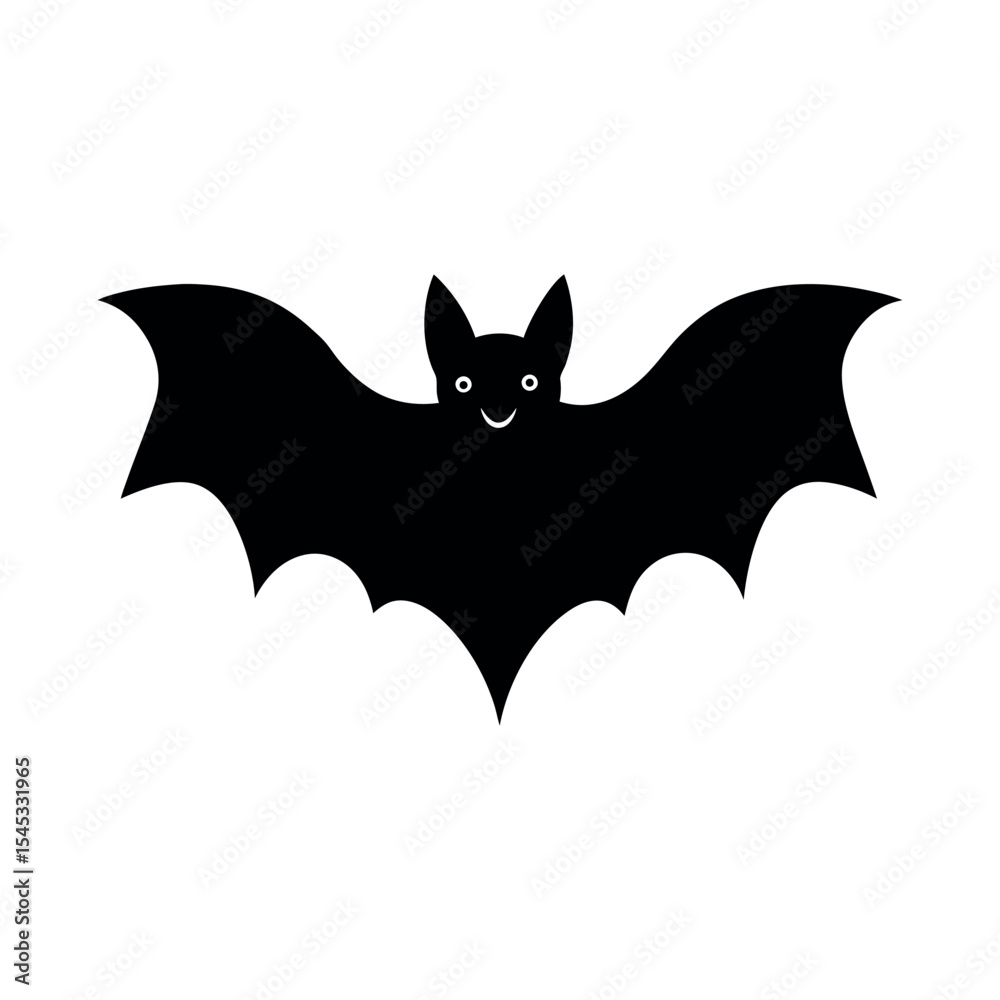 Fototapeta premium Bat silhouette, Black Color Bat silhouette. 