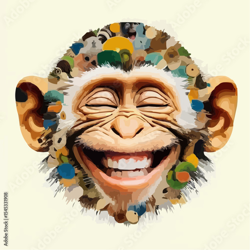 alternative digital art of a funny monkey 86
