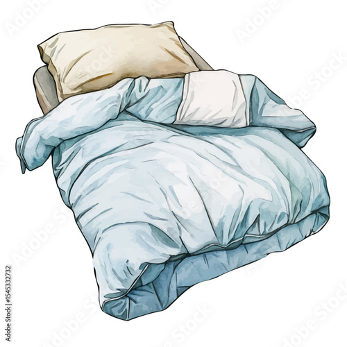 watercolor of Duvet, vector, isolated on a white background.