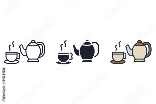 tea icons isolated on White Background. Flat style design