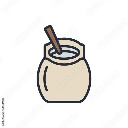 mate drink icons isolated on White Background. Flat style design