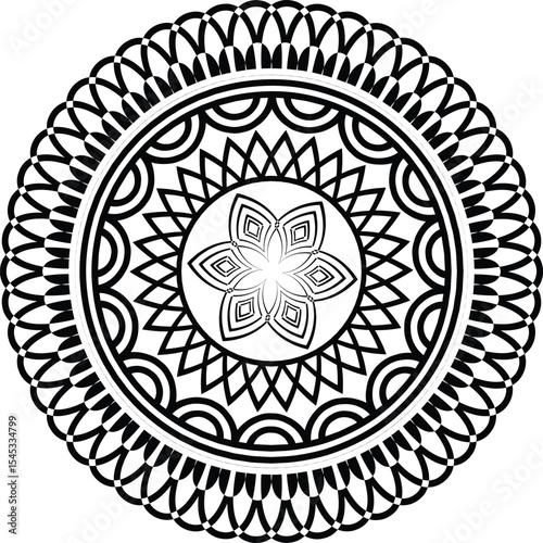 Premium Luxurious Black Mandala Design | Royal White Background Art	