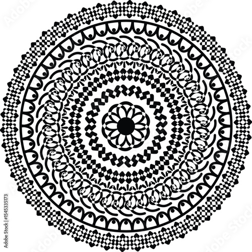 Premium Luxurious Black Mandala Design | Royal White Background Art	